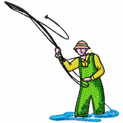 Fishing Embroidery Design 6